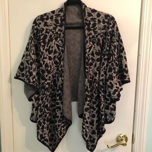 Alfani Leopard Print Waterfall Sweater